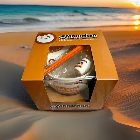 Maruchan Ramen Noodle Bowl Bundle W/ Chopsticks, Sticks Holder, and Soup Spoon - Picture 2 of 8